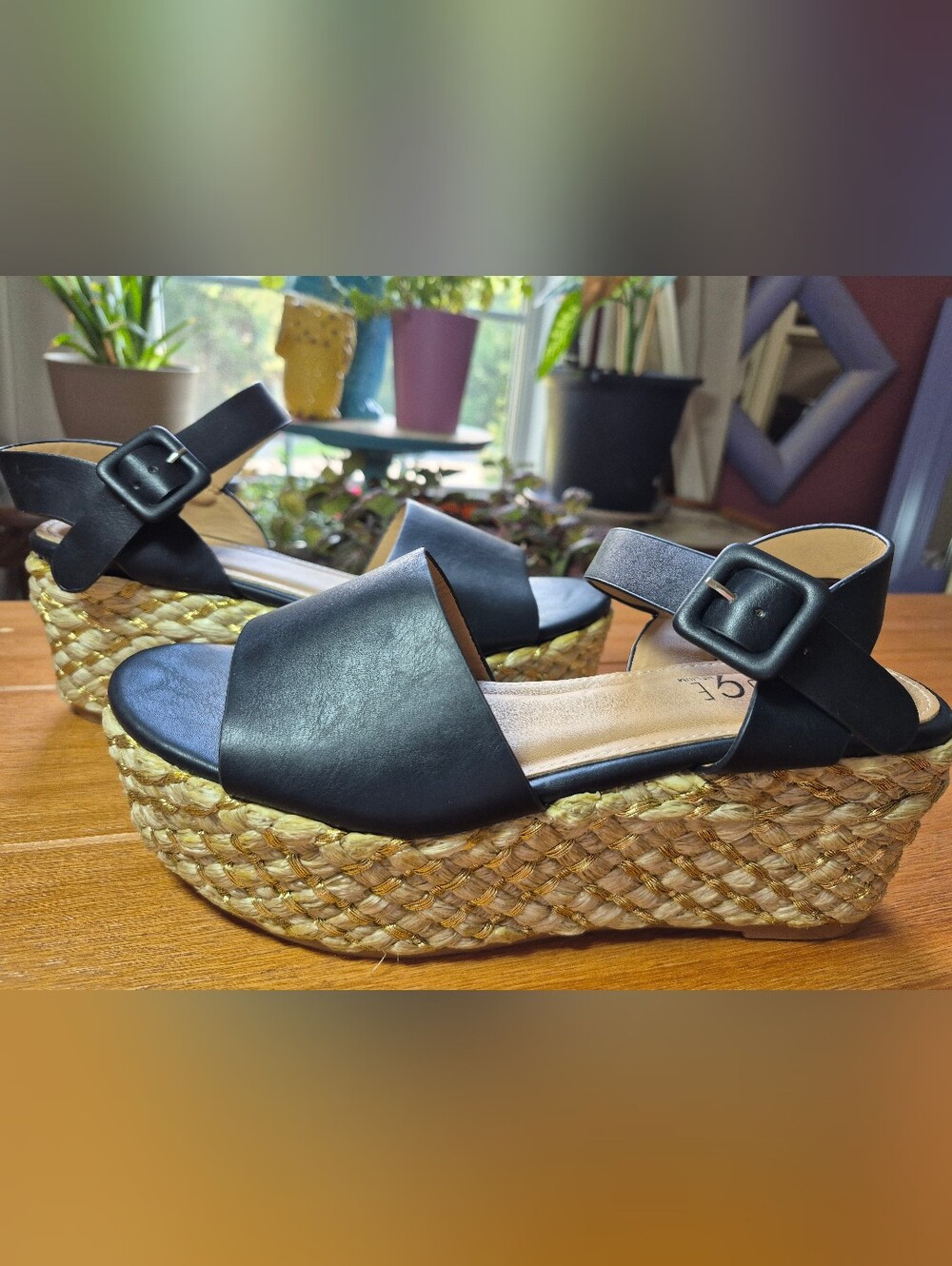 Rouge Helium Espadille Platform Wedge Heels - Size 7.5